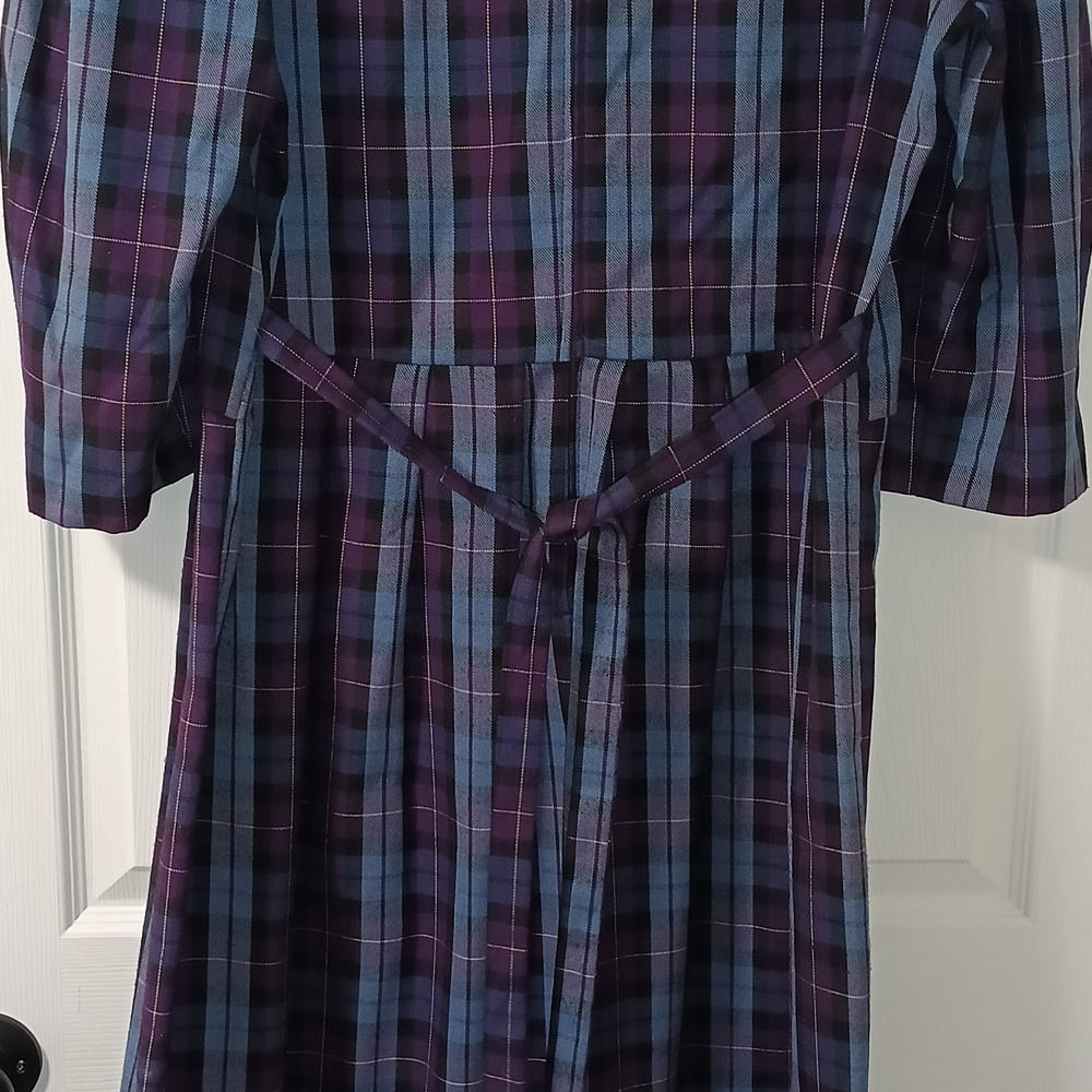Vibrant Purple and Blue Plaid Dress - Picture 2 of 5
